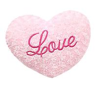 Rose Coussin en Forme de Cœur,Oreiller de Mariage en Dentelle en Dentelle,Oreiller en Forme de Coeur Coussins Décoratifs Rouges pour Canapé-lit Coton Doux PP Cadeau d'amant-Love Broderie (Rose)