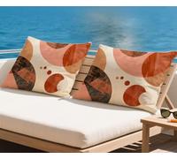 Rose Coussin Exterieur Impermeable Housse Coussin 40x70 cm Lot de 2 Abstrait Coussins Couvre automne Décoratives Taie Oreiller Velour Motif Pour Taie d'oreiller pour Salon Extérieur Jardin qq-1175