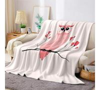 Rose Couvertures et Plaids Chouette Mignonne 3D Imprimée Couverture Lit en Flanelle 130 x 150 cm Plaid Polaire pour canapé lit Couch Chambre Salon Enfant Adulte