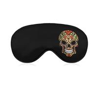 Rose crâne jour des morts sommeil masque pour les yeux doux couvre les yeux bloquant les lumières bandeau avec sangle réglable pour la sieste de voyage