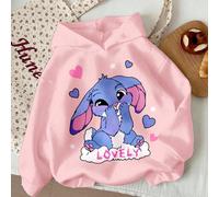 Rose crème, mignon drôle de lapin bleu Lulu en forme de cœur, motif point de croix, sweat-shirt à capuche ample et décontracté à manches longues, col rond, doux et épais, convient pour l'automne/l'hiv