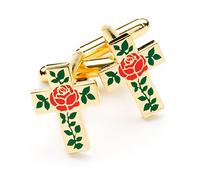Rose Croix Maçonnique boutons de manchette, Velvet Pouch