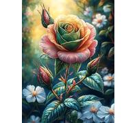 Rose dans une prairie en fleurs 1000 Pièces Puzzle Amateur D'Art En Carton Anti-Déchirure Faune sauvage et animaux de compagnie Difficile Niveau Expert Décoration Murale Salon Idée Cadeau Saint Valent