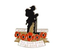 Rose De Huban en Satin Pré-Découpé rouges du 110e anniversaire, épingle à revers rouge, broche Souvenir, cadeau de Broches avec en Satin et épingle à Nourrice (Gold, 4X2. 1cm)