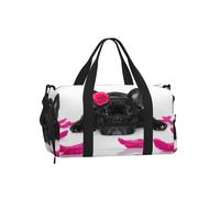 Rose de la Saint-Valentin pour Un Bouledogue français,Sac de Sport bandoulière à Main, Sac de Voyage Grande capacité pour Femmes et Hommes
