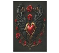 Rose de la Saint-Valentin Puzzles en Bois 1000 Pièces Adultes, Poster Jigsaw Puzzle, Design Unique Jouet ÉduChatif pour Adolescents Et Enfants 78×53cm
