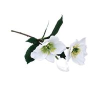 Rose De Noël Avec 2 Fleurs Et 1 Bourgeon, Blanc, 34cm