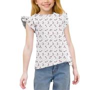 Rose Débardeur Fille Manche Volants à Imprimé Camouflage Tunique Décontractée, Mignon Jolie Tshirts Ete sans Manches Col Rond pour Filles Enfant Adolescent 3 4 5 6 7 8 9 10 11 12 13 14 15 Ans