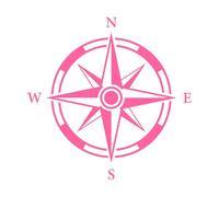 Rose des vents navigation équipement vintage signe aventure direction flèches vers nord sud ouest est directions Stickers gravés 54.6x55.3cm Plusieurs tailles disponibles Rose