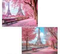 Rose Diamond Painting,2 Pack Broderie Diamant Kit Complet 55x40cm L-4526 | Paysage Fantastique Diamant Painting Kit Complet,Adulte Débutant,Pont Débutant Art Set,pour Maison Décor