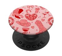 Rose Disco Cowgirl Cocktail Country rodéo Western rétro Mignon PopSockets PopGrip Adhésif