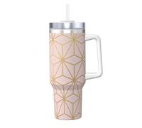 Rose doré métallisé astral,Gobelet isotherme Ice Bully de 40 oz avec poignée, couvercle et paille, en acier inoxydable, pour voiture ou café.