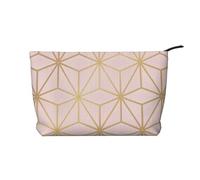 Rose doré métallisé Astral,Trousse de Toilette en Velours côtelé, Trousse de Maquillage Portable pour Les Voyages