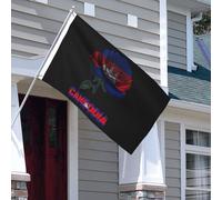 Rose Du Cambodge Drapeaux Garden Flag Couleurs Vives Bannière Pour Extérieur Intérieur Mur 3X5Ft