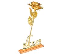 Rose en feuille d'or, décor de rose en feuille, cadeau de rose en feuille, rose artificielle en feuille, cadeau de fleur en feuille