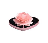 Rose en forme de cœur rotative pour boîte à bagues créative 14 x 6 x 3 cm 1 paquet rose en plastique en forme de cœur pour le rangement rendant votre demande inoubliable et spéciale (rose)