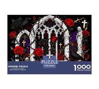 Rose et épine Gothique Puzzle en Bois Imperméable Puzzles De 1000 Pièces pour Adultes Cadeaux Amusant De Décoration pour La Maison