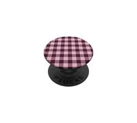 Rose et Marron Vichy Preppy esthétique Girly Tendance PopSockets PopGrip Adhésif
