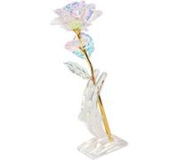 Fishtec - Rose Éternelle en Or et Cristaux Brillante avec Support Transparent Idée Cadeau : St Valentin/Fêtes des Mères Boîte Inclu