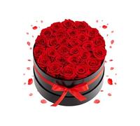 Rose Eternelle Lot de 27 Conception Stable Qui Evite la Déformation Avec Boîte Ronde