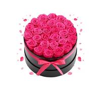 Rose Eternelle Lot de 27 Préservées Fraîches et Colorées Longtemps Avec Boîte Ronde