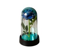 Rose Eternelle, Rose Eternelle Sous Cloche Rose éternelle en aluminium léger, fleur dans un couvercle verre, cadeaux d'anniversaire de mariage for invités, demoiselle d'honneur, saint-valentin(Blue)