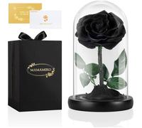 Rose Eternelle Sous Cloche, Fleur Eternelle Cadeau, Rose Eternel Noire,Idée Boite Rose Cadeau Pour Femme,Saint-Valentin,Anniv[Z131]