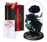 Rose Éternelle sous Cloche, Naturelle Fleur Eternelle Cadeau, Idée Boite Rose Eternel, Cadeau pour la Saint-Valentin, Fête des Mères, Noël, Anniversaire, Femme, Copine, Amie, Maman, Grand Mere