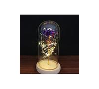 Rose Eternelle sous Cloche VORMOR avec Lumières LED pour Fête des Mères,Saint-Valentin,Mariage - Violet G