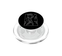 Rose Fleur Abstraite Dessin Minimaliste One Line Art PopSockets PopGrip pour MagSafe