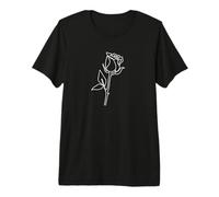 Rose Fleur Abstraite Dessin Minimaliste One Line Art T-Shirt Haut de Gamme