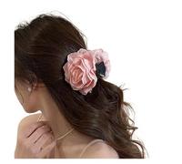 Rose Fleur Cheveux Lot de 3 barrettes à cheveux en forme de rose romantique for femme, élégantes et grandes, en forme de requin, for queue de cheval(Pink)