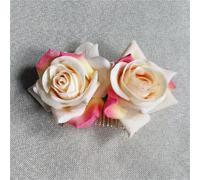 Rose Fleur Cheveux Lot de 3 grandes pinces à cheveux en forme de fleur rouge bordeaux for coiffure de mariage, demoiselle d'honneur, mariée(Color 3)