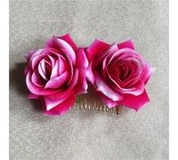 Rose Fleur Cheveux Lot de 3 grandes pinces à cheveux en forme de fleur rouge bordeaux for coiffure de mariage, demoiselle d'honneur, mariée(Color 6)