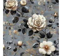 Rose Fleurs Papier Adhesif Meuble 3D Pierre Style Relief Mat Papier Peint Mural Film Autocollant Wallpaper Rouleau Impermeable Stickers Collant Décoration pour Cuisine Tables Armoires Mur 0.45X5 M