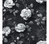 Rose Fleurs Papier Adhesif Meuble 3D Pierre Style Relief Mat Papier Peint Mural Film Autocollant Wallpaper Rouleau Impermeable Stickers Collant Décoration pour Cuisine Tables Armoires Mur 0.45X5 M