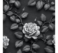 Rose Fleurs Papier Adhesif Meuble 3D Pierre Style Relief Mat Papier Peint Mural Film Autocollant Wallpaper Rouleau Impermeable Stickers Collant Décoration pour Cuisine Tables Armoires Mur 0.45X3 M
