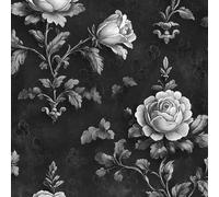 Rose Fleurs Papier Peint Autocollant 0.45X3 M Meuble Film Décoratif 3D Pierre Style Relief Imperméable Mat Stickers Collant Rouleau Facile à Nettoyer et Amovible pour Surface Porte Armoire Cuisine