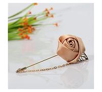 Rose Flower Leaf Fashion pin Suit Lapel Canvas Fabric Ribbon tie pins Men Wedding Boutonniere Brooch Jewelry Made in China