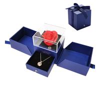 Rose fraîche stabilisée, symbole éternel d'amour, coffret à bijoux raffiné, cadeau idéal pour un mariage, la Saint-Valentin ou un anniversai