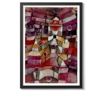 Rose Garden Paul Klee Art Prints Classic Bauhaus Art Painting Print, Art abstrait Art mural géométrique moderne, cubisme, décoration d'intérieur, surréalisme, œuvre d'art, 50 x 70 cm (cadre noir) - 53