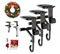 Rose Garland Holder,2025 New Heavy Duty Christmas Decoration Stand,2in1 mantel hangers for garland,Adjustable Metal Mantle Hooks,No Drill, Holds Up to 20 lbs, for Christmas Decoration (3PCS)