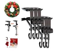 Rose Garland Holder,2025 New Heavy Duty Christmas Decoration Stand,2in1 mantel hangers for garland,Adjustable Metal Mantle Hooks,No Drill, Holds Up to 20 lbs, for Christmas Decoration (6PCS)