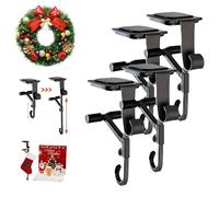 Rose Garland Holder,2025 New Heavy Duty Christmas Decoration Stand,2in1 mantel hangers for garland,Adjustable Metal Mantle Hooks,No Drill, Holds Up to 20 lbs, for Christmas Decoration (4PCS)
