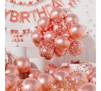 Rose Gold Confetti Balloon 42 Pieces 12 Inch Rose Gold Birthday Balloons Helium Balloons For Girls Women Inflatable Balloon Decoration For Gender Reveal Wedding
