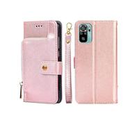 (Rose Gold)For Xiaomi Redmi Note 11 SE India / Poco M5S 4G Zipper Bag Leather Phone Case
