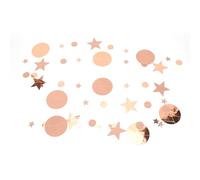 Rose Gold Glitter Star Circle Streamers Bannières de suspension décoratives pour la fête de mariage