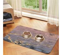 Rose Gold Marble Pattern,Waterproof Pet Feeding Mat,PU Leather Placemats for Cat Dog Water Bowl,Food Mats,30x45cm