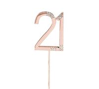 Rose Gold Rose Quartz Diamante '21' Topper