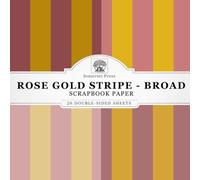 Rose Gold Stripe Scrapbook Paper - Broad: 20 Double-Sided Sheets for Scrapbooking, Junk Journals, Card Making, Decoupage, Origami, Paper Crafts, DIY Projects and Mixed Media
